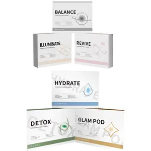 Le plus récent Kit d'oxygène CO2 Glam Detox Hydrate Balance Illuminate Revive Capsules Soins de la peau Rajeunissement de la peau Produit de beauté