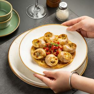 Nordic Style <b>Ceramic</b> Shallow <b>Plate</b> Western Tableware Restaurant Fruit Salad Dessert <b>Plate</b> Porcelain Serving <b>Plate</b> - Product Image 1
