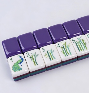 Modern Luxury Durable Eco-Friendly Portable Purple 4-Layer Acrylic American Mahjong Tiles for Family Dining <b>Entertainment</b> - Product Image 1