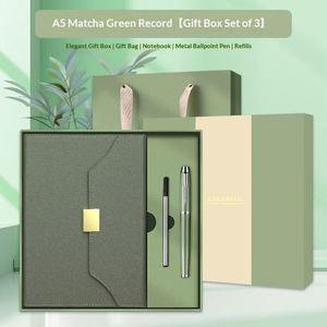 Office Stationery Corporate Business Promotional <b>Gifts</b> Set PU Leather Pen Notebook Customized Logo Customized Color Handmade - Product Image 3