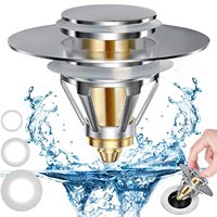 Nouveau Bouchon de vidange multifonctionnel chromé à ouverture rapide anti-colmatage pour lavabo, évier et baignoire - Garantie 1 an