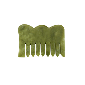 Peine para el Cabello de Jade Verde Natural, Masajeador Facial Gua Sha, Juego de Peines para el Cabello, Venta Caliente - Product Image 3