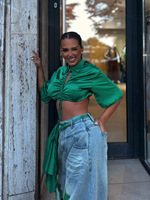 Jean large taille haute tendance pour femme 2027, style streetwear, avec franges colorées, déchiré et délavé, coupe baggy, pantalon en denim pour l'automne
