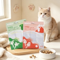 Pochette personnalisée à fond plat avec soufflet, résistante à l'humidité, en feuille d'aluminium Mylar, avec fermeture éclair, impression hélio, pour chiens et chats, avec fenêtre transparente