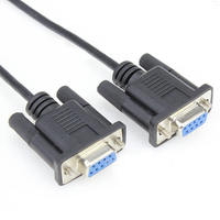 Cable Serial RS232 DB9 Hembra a Hembra Profesional de 1m con Cubierta de PVC de Alta Calidad para Conexión Cruzada en Kits CNC PLC