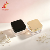 Pot en plastique carré en acrylique personnalisé OEM/ODM 5g10g15g30g avec couvercle pour beurre corporel, soins de la peau, cosmétiques