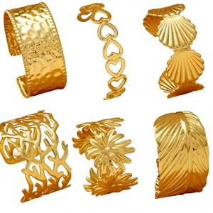 Bestverkochte onregelmatige open armband 316L roestvrij staal 18K verguld waterdicht elegante sieradenset voor modieuze looks - Product Image 1