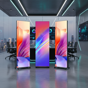 P1.53 P1.86 P2.5 640x1920mm LED poster <b>display</b> screen, movable floor-standing video <b>wall</b> banner, for indoor advertising - Product Image 1