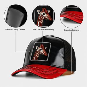 <span class=keywords><strong>Gorra</strong></span> de Camionero de Malla de 5 Paneles al por Mayor con Parche de Cuero PU y Bordado de <span class=keywords><strong>Gallo</strong></span> Personalizado con Tu Logo - Product Image 3