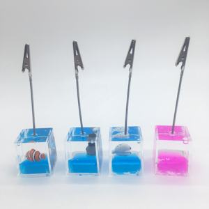 Clip de fixation liquide en forme de carte ronde, en acrylique, décoration mignonne pour la maison, pour papeterie, carte de visite, image, <span class=keywords><strong>pince</strong></span> crocodile, mini forme - Product Image 6