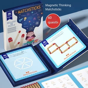 Gioco da Tavolo in Legno <span class=keywords><strong>con</strong></span> Puzzle a Fiammifero, Gioco di Logica per Allenamento Mentale e Sviluppo Intellettuale, Ausilio Didattico - Product Image 1