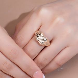 Anillo de Joyería para Mujer Messi, Oro Sólido de 14k con Diamante Natural, Estilo Vintage - Product Image 6