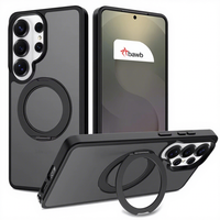 Étui de luxe antichoc pour S26 Ultra, avec support rotatif, sensation de peau, magnétique, haute qualité