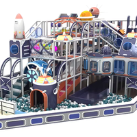 Aire de jeux intérieure pour enfants sur le thème de l'aviation, labyrinthe, piscine à balles, toboggans, trampoline, filet de protection, taille et couleur personnalisables