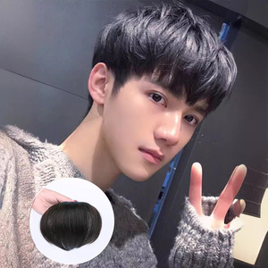 Parrucchino con frangia effetto naturale da uomo, in vero capello, per copertura frontale e linea frontale, modello H155 - Product Image 3