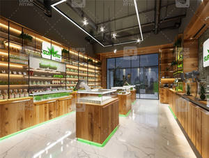 Tienda de puros personalizada suministros diseño vidrio de madera tabaco dispensario vitrina sala de exposición cultivo <span class=keywords><strong>Wape</strong></span> exhibición humo escaparate - Product Image 4