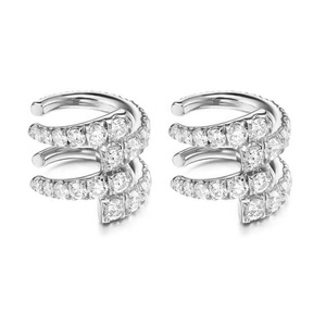 Bijoux exquis en argent à la mode pour dames manchette d'oreille en diamant plaqué or 14 carats 18 carats - Product Image 5