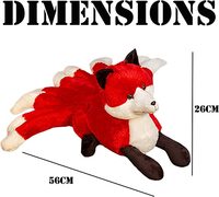 Oreiller de voyage en peluche en forme de renard roux personnalisé, peluche réaliste à neuf queues, jouet en peluche