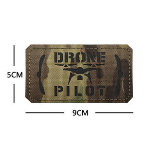 DRONE <span class=keywords><strong>PILOT</strong></span> Chapeau thermocollant fait à la main écologique Badge de poitrine découpé au laser Lumière de nuit infrarouge réfléchissante Paquet de ruban magique - Product Image 2