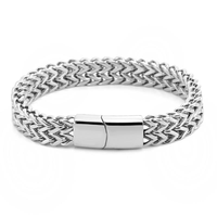 Bracelets pour hommes en acier inoxydable à double chaîne, bijoux personnalisés, bracelets tendance, bijoux hip-hop rock