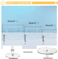 Séparateur de gâteaux transparent en acrylique de luxe pour centre de table de réception, socles de table à gâteaux transparents pour mariage, support à gâteaux