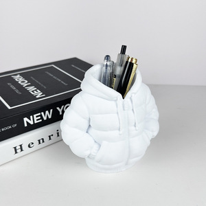 Portapenne a Forma di Felpa Stampata in 3D, Bianco, 12,5cm, Organizzatore da Scrivania in Plastica, Regalo Decorativo - Product Image 2