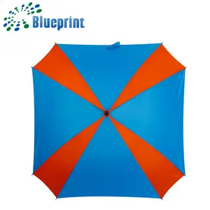 Hoge Kwaliteit 27 Inch Speciale Vierkante Vorm Gift Golf Paraplu Fan Paraplu Met Batterij Ondersteuning Logo Print