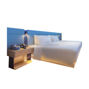 Simple Style Hotel Twin <b>Bed</b> Furniture Custom MDF Panel Wood <b>Base</b> Two <b>Single</b> <b>Beds</b> Frame for Budget Boutique Hotel B&B Project - Product Image 3