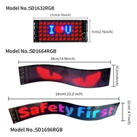 Écran LED flexible Devil Eye avec contrôle par application, résolution 16x32, pixels de 5 mm, alimentation USB, autocollant de voiture, panneaux matriciels souples, double