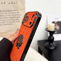 Coque de téléphone pour iPhone 17 Air avec film de protection d'objectif, chrome orange, tendance, marque Apple, 16 15 14 Pro Max, cœur, 13 Plus, coque de téléphone portable