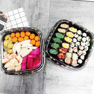 wholesalers box round box packaging plastic food tray sushi box plate