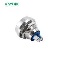 Interrupteur à bouton-poussoir autoverrouillant anti-vandalisme, étanche, industriel, personnalisé, 12 mm, type champignon