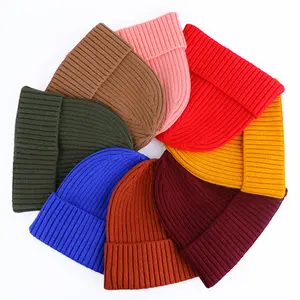 plain beanies warm ski cap cotton acrylic polyester winter knitting skull cap beanies custom beanie hat