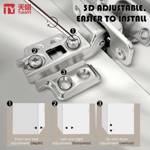 Puerta de Mueble para Dormitorio o Cocina, Diseño Industrial, Acero Laminado en Frío, Ajustable en 3D, Cierre Suave Hidráulico, Venta al Por Mayor TIANYI - Product Image 5