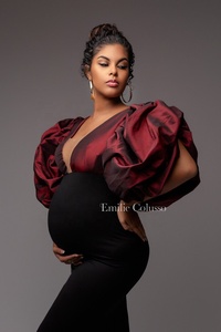 Mily Bridal PD008 Robes de maternité en tulle col V grande taille pour femmes enceintes Robes de femme enceinte sirène ouverte sur le <span class=keywords><strong>devant</strong></span> - Product Image 4