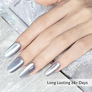 Cat Eye <b>Gel</b> <b>Nail</b> Polish Silver Glitter Magnetic Reflective Translucent Need U V Curing - Product Image 5