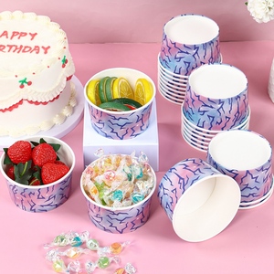10 ciotole di <span class=keywords><strong>carta</strong></span> usa e getta con stampa viola a forma di fulmine, contenitori per snack e dessert per decorazioni da tavola per feste di compleanno e festività - Product Image 3