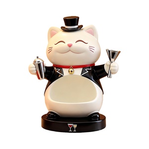 Cuenco de Almacenamiento con Diseño de Gato de la Suerte para Barman - Escultura Personalizada para Entrada y Escritorio, Ideal para Organizar Llaves, Monedas y Objetos Pequeños - Product Image 1