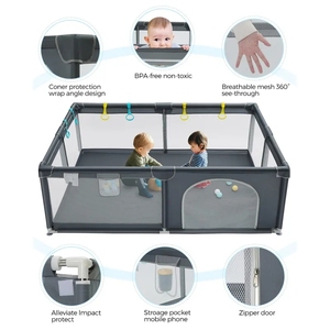 Barrière de sécurité intérieure pliable clôture de jeu pour enfants clôture de marchette avec tapis rampant pour usage domestique parcs pour bébés - Product Image 3