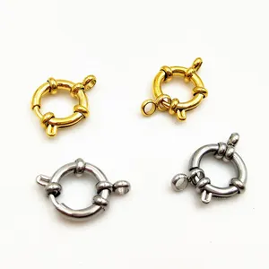 Schmuck Funds tücke Hochwertiger Edelstahl IP 18 Karat vergoldeter Matrosen verschluss, 10mm/12mm/14MM Großhandel Metalls chnur enden Verschluss