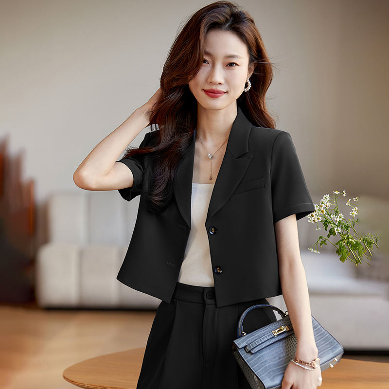 Style Womens Black Short Blazer Short Black Suit Jacket Womens Top