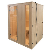 Sauna infrarouge pour 2 personnes, spa de beauté, thérapie de santé, sauna à vapeur sèche en bois massif