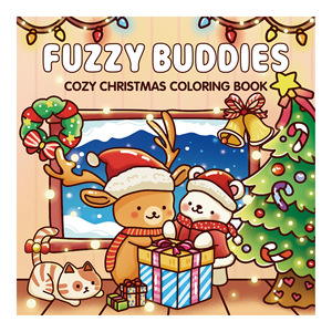 Libro de Colorear Navideño para Niños y Adultos, Bonito y Acogedor, 24 Páginas, Diseño Simple y Fácil para Relajarse - Product Image 1
