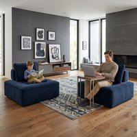 Modulares, Anpassbares, Modernes Ecksofa mit Umweltfreundlichem Stoff und Komprimierter Schaumstofffüllung für Apartments und Villen-Wohnzimmer