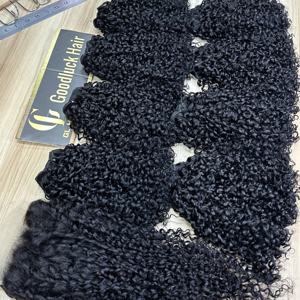 Cheveux brésiliens bruts Pixie Curl, qualité 15A, cheveux humains Remy, mèches super double <span class=keywords><strong>trame</strong></span>, cheveux vierges, cuticules alignées - Product Image 3