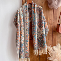Indischer Kaschmir Türkei Phantasie Hijab Neues Design Ethnische Schals Schals Digitaldruck Atmungsaktiver Jacquard Arab Schal Drops hipping