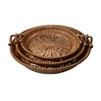 Plateau de rangement en osier tressé de grande taille, écologique, personnalisé, à bas prix, pour légumes et fruits