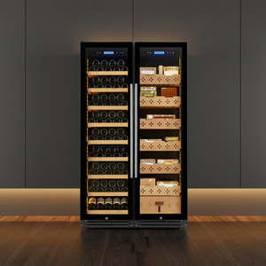 Cave à vin et à cigares autoportante à double zone, refroidissement par eau, capacité 508L, contrôlée par application, avec compresseur - Product Image 2