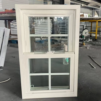 Master Home Fenêtre coulissante à double suspension en vinyle blanc avec cadre en PVC et fenêtre UPVC à vitre suspendue sur le dessus