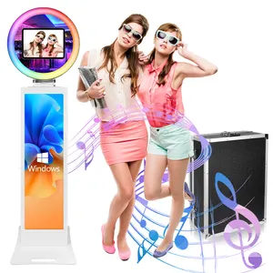 Bên kinh doanh iPad Photo Booth LED vòng ánh sáng iPad gian hàng ảnh màn hình gian hàng ảnh